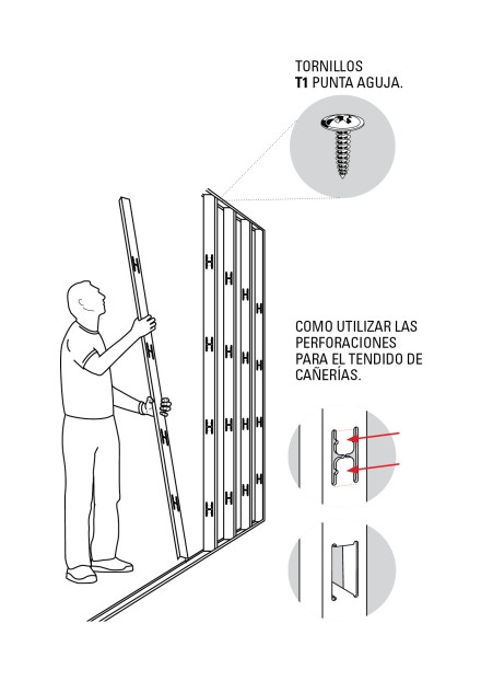 Armado pared Drywall paso 4