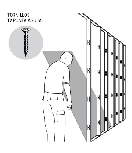 Armado pared Drywall paso 5